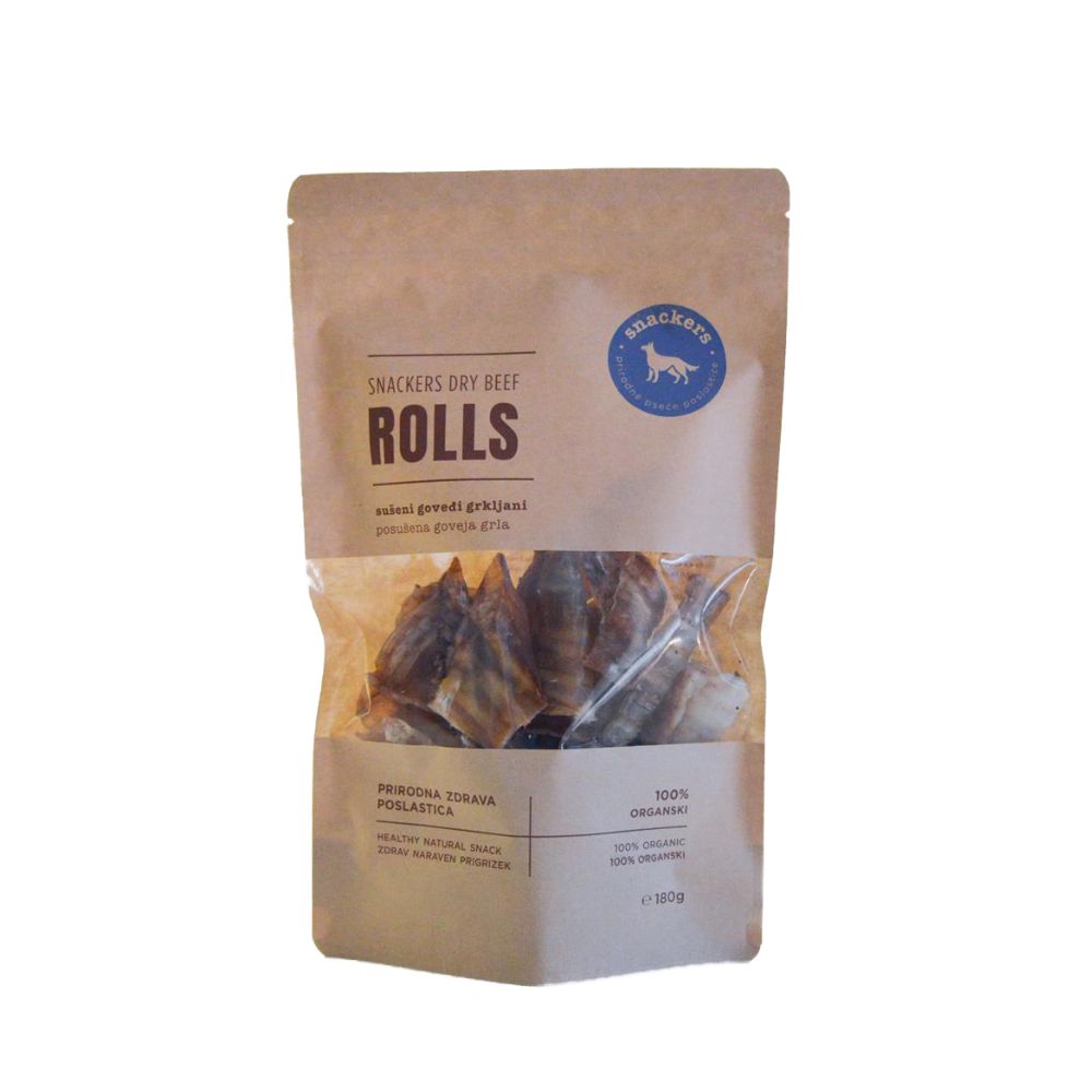 Snackers Rolls 180g | Snackers sušeni goveđi grkljani 180g