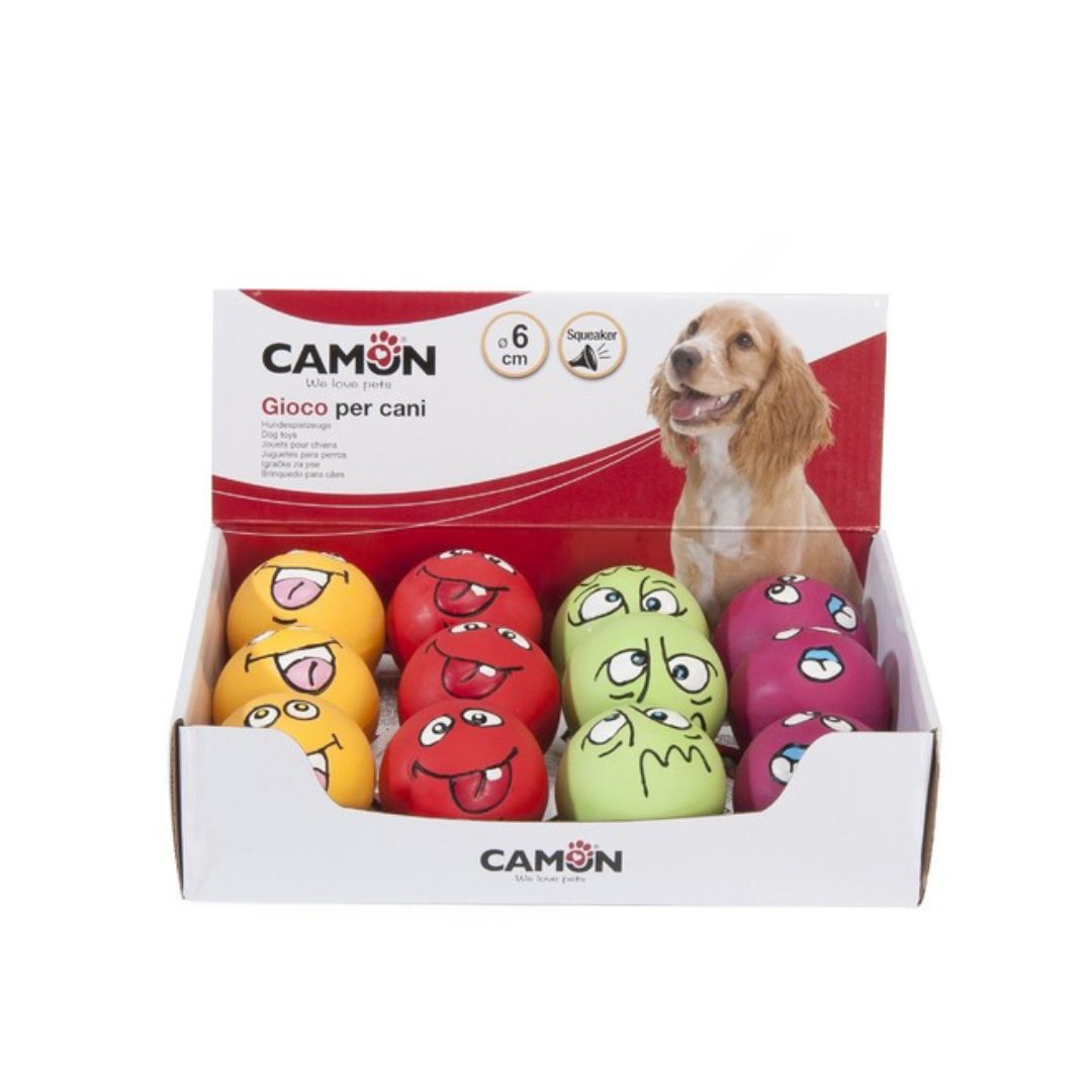 Camon Lateks Lopta u boji s raznim licima 6cm