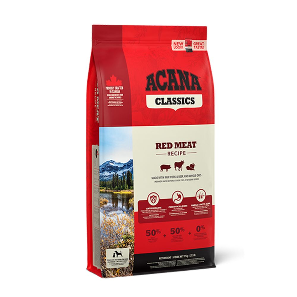 Acana Classic Red 9.7kg | hrana sa sirovom govedinom, svinjetinom i janjetinom, voćem, povrćem i zdravim žitaricama koje vaš pas treba za sreću, zdravlje i snagu.